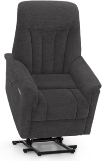 M MCombo Fernsehsessel mit Aufstehhilfe Elektrisch, Sessel mit Aufstehhilfe, Relaxsessel mit Liegefunktion bis 145°,7117DE (Chenille, Grau)