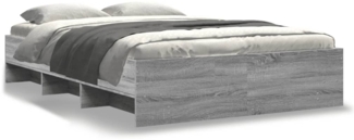 vidaXL Bettgestell Grau Sonoma 140x190 cm Holzwerkstoff 3295686