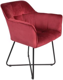 Esszimmer Armlehnstuhl Samt weinrot Metallbeine schwarz KIRIN 527236
