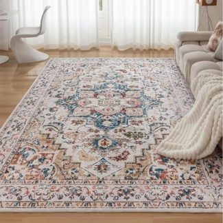 LuxusKollektion Orientteppich Waschbarer Vintage Teppich Orientalisch Kurzflor Rutschfest 160x230 cm