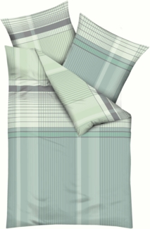 Kaeppel Bettwäsche JUNO, 135 x 200 cm, Jadefarben, Baumwolle, Satin, 2 teilig, mit Reißverschluss