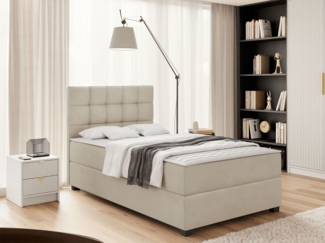 Boxspringbett Lomoxo (Farbe: Manila 02, Größe: 90 x 200)