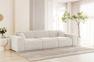 Sofa Designersofa CELES PREMIUM 3-Sitzer in Stoff Sven Altweiß