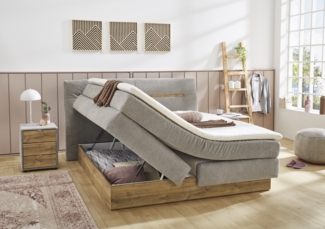 Jockenhöfer 'Nika Mix' Boxspringbett, 180x200 cm, Chenille Grau
