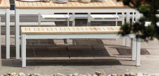 Outdoor Bank Quadrat natur eloxiert / teak 165x40