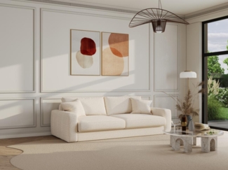 Vente-unique - Sofa 3-Sitzer - Stoff - Beige - JULINA von Maison Céphy