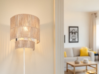 Wandleuchte SATNA aus Papiergarn mit Stecker und Schalter, Höhe 24cm