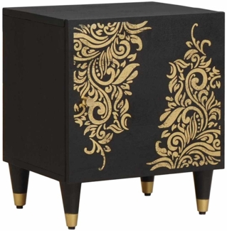 vidaXL Nachttisch mit Tür 2 pcs Schwarz 40 x 33 x 46 cm 4018805