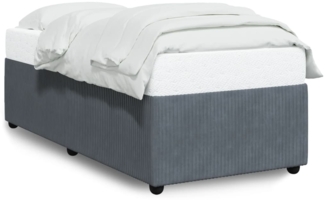 vidaXL Bettgestell ohne Matratze Dunkelgrau 90x200 cm Samt 3284983