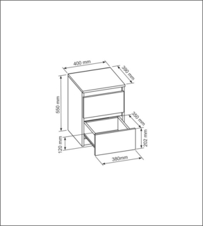 meble masztalerz Nachttisch Modernes Design mit glatten Seiten, belüftet unten