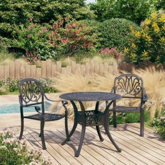 vidaXL 3-tlg. Bistro-Set Aluminiumguss Schwarz 3070575