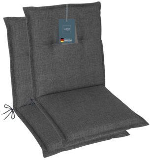 LILENO HOME Polsterauflage Niedriglehner, bequeme Sitzauflage für Gartenstühle, Stuhlkissen, (2 St, 2er Set), Gartenstuhl Auflage Anthrazit, Sitzpolster waschbar