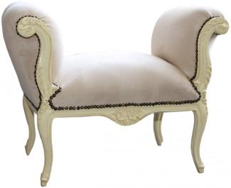 Casa Padrino Barock Schemel Hocker Creme / Creme - Sitzbank