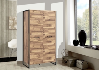 Kleiderschrank Schlafzimmerschrank 109cm stabeiche beton dunkelgrau Modern