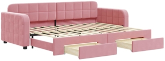 vidaXL Tagesbett Ausziehbar mit Schubladen Rosa 80x200 cm Samt 3196973