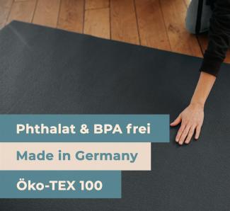 Sanosoft ovale Krabbelmatte 160x200 cm - "made in Germany" - Öko-Tex 100 - Grau