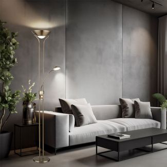 LED Deckenfluter mit flexiblem Lesearm LEONAS