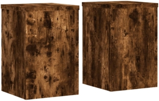 vidaXL Pflanzenständer 2 Stk. Räuchereiche 20 x 20 x 30 cm Holzwerkstoff 852901