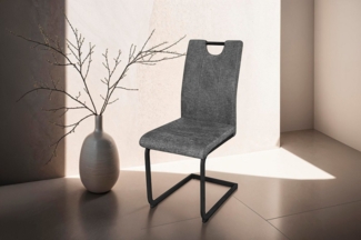 byLIVING Freischwinger Banff (2er-Set) (Set), mit Griff, Gestell Metall schwarz, Küchenstuhl, diverse Bezüge