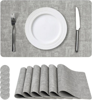 Coonoor Platzset 6er Set Wasserdichte Tischset mit Untersetzer,43x30 cm, (Abwaschbar,Platzsets Abwischbar,Hitzebeständig,Rutschfest, 4-St), für den Esstisch, die Küche oder das Büro,Halloween,Weihnachten