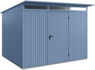 Hörmann Ecostar Metall-Gerätehaus Trend mit Pultdach Typ 3, 238x303 cm , taubenblau, 7,2 m²,1-flüglige Tür