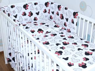 Primawela Babybettwäsche 3 teiliges Baby Bettset Bettwäsche Nestchen für Bett 70x140 cm Minnie