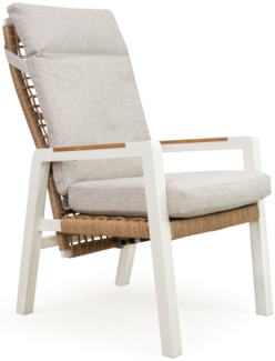 osoltus Vicenza Alu Teak Gartensessel verstellbar Sessel creme + Kissen
