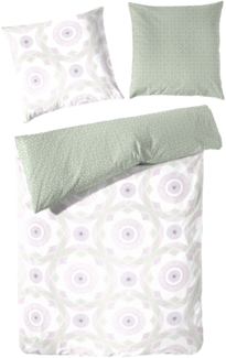 Primera Perkal Bettwäsche 135x200 Wende Kreise flieder mint weiß 133047-56