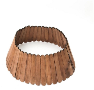 MARELIDA Christbaumständer Weihnachtsbaumrock Holz Abdeckung für Baumständer faltbar 70cm braun