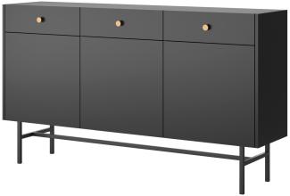 Selsey 'Divenos' Sideboard 3-türig, schwarz, ca. 89 x 155 x 39 cm