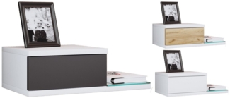 VCM Nachttisch Konsila 919843 Weiß / Honig-Eiche H. 15 x B. 48 x T. 28 cm