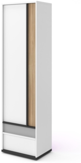 Kleiderschrank Imola Drehtürenschrank 55cm weiß graphit grau Salisbury Eiche