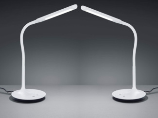 LED Schreibtischleuchten 2er SET Weiß, dimmbar, Flexgelenk, 41cm hoch