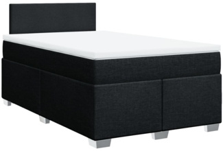 vidaXL Boxspringbett mit Matratze Schwarz 120x190 cm Stoff 3285822