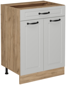 Küchenunterschrank R-Line Weiß Landhaus 60 cm mit Schublade, ohne Arbeitsplatte Vicco