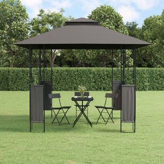 Gartenpavillon, Pavillon mit Dach Anthrazit 300 x 300 x 270 cm Stahl