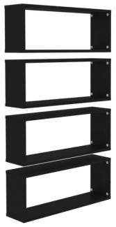 vidaXL Würfelregale 4 Stk. Schwarz 60x15x23 cm Holzwerkstoff 807137
