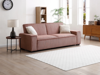 Vente-unique - Sofa 3-Sitzer mit Schlaffunktion - Cord - Rosa - SEKOTA