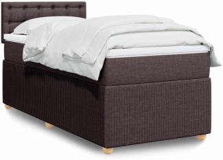 vidaXL Boxspringbett mit Matratze Dunkelbraun 90x190 cm Stoff 3289628