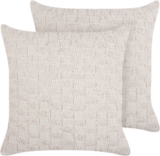 Kissen 2er Set Ohne Muster BASALIM 45 x 45 cm Beige