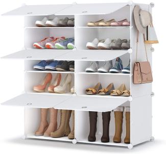 FCH Schuhregal 5-stufiger DIY Schuhschrank, mit 10 Fächern, 80 x 30 x 90 cm