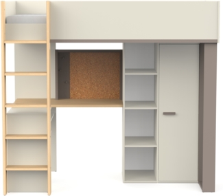 Etagenbett >CAMILLIA< (2-teilig) in Grau - 203,7x183x104,1cm (BxHxT)