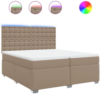 vidaXL Boxspringbett Matratze Cappuccino-Braun 200x200cm Kunstleder 3293039