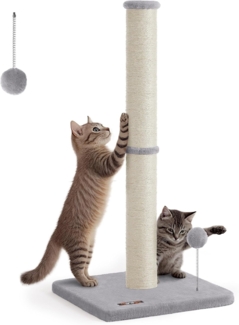 Feandrea Kratzbaum, 85 cm hoch, Kratzsäule, Katzenbaum, Kratzstamm für Kätzchen und Normale ausgewachsene Katzen, Sisalstamm, mit Plüschball und Glocke
