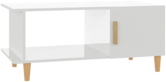Couchtisch, Sofatisch Hochglanz-Weiß 90x50x40 cm Holzwerkstoff