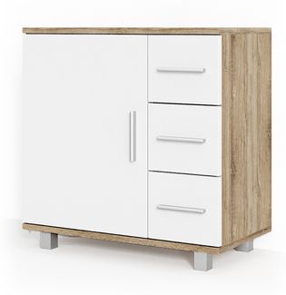 Vicco 'Ilias' Waschbeckenunterschrank, Spanplatte, 60,8 x 60 x 33 cm, Weiß / Sonoma