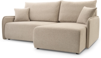 AX LIVING Couch in Beige Creme Marittimo Schlaffunktion 198cm Breite R