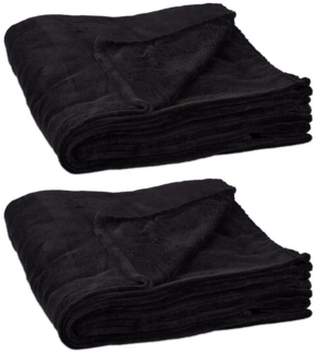 2 x Kuscheldecke extragroß schwarz