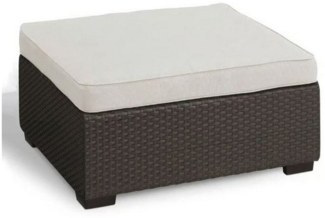 Allibert Salta Hocker braun inkl. Sunbrella Kissen - Rattanoptik, wetterfest, Garten, Outdoor