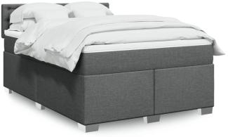 vidaXL Boxspringbett mit Matratze Dunkelgrau 140x190 cm Stoff 3288198